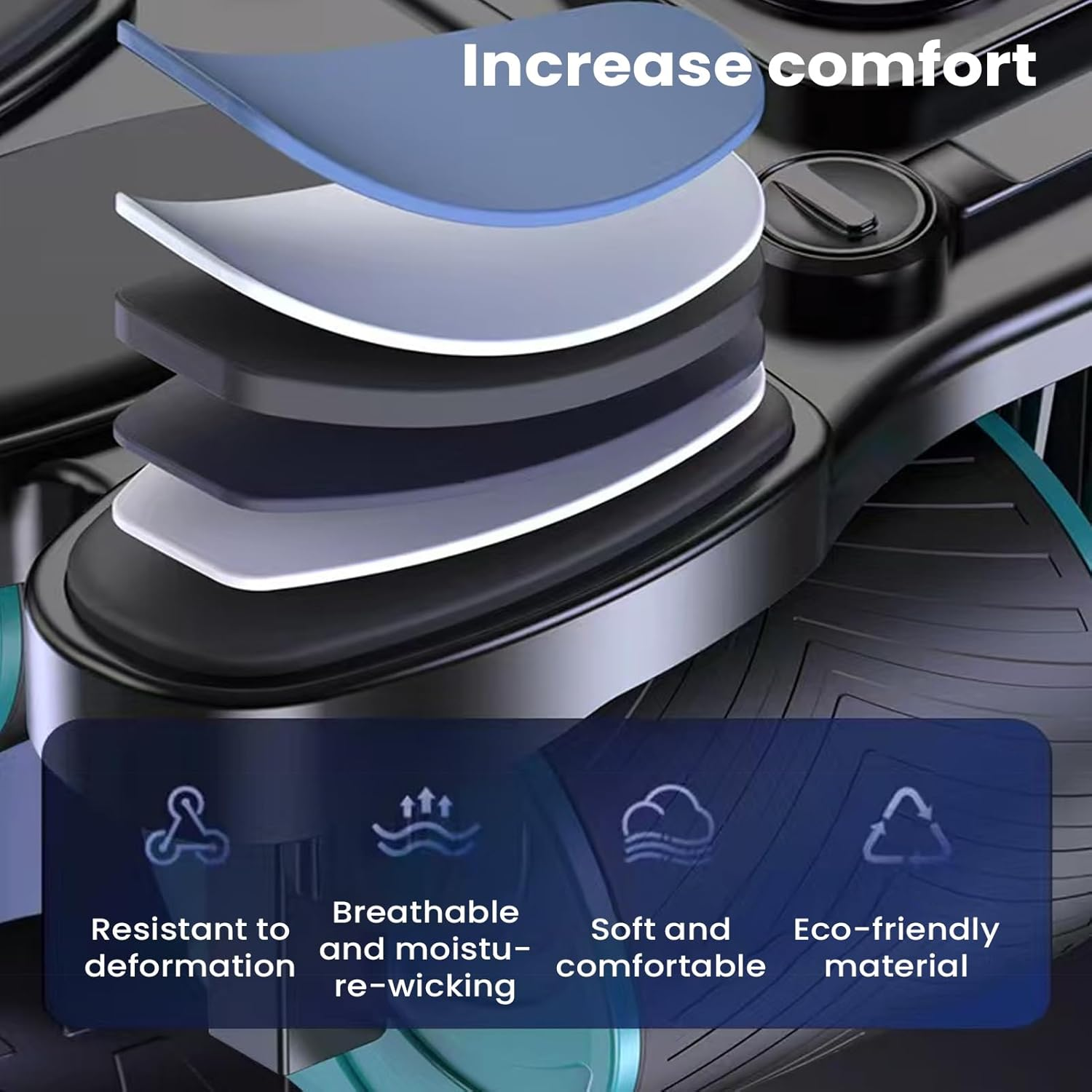 Abdominal Exercise Roller | 4-Wheel Muscle Workout Auto Rebound Ab Roller,Core Muscle Building Equipment with Elbow Support for Home Gym Dorm Travel Apartment image number 6