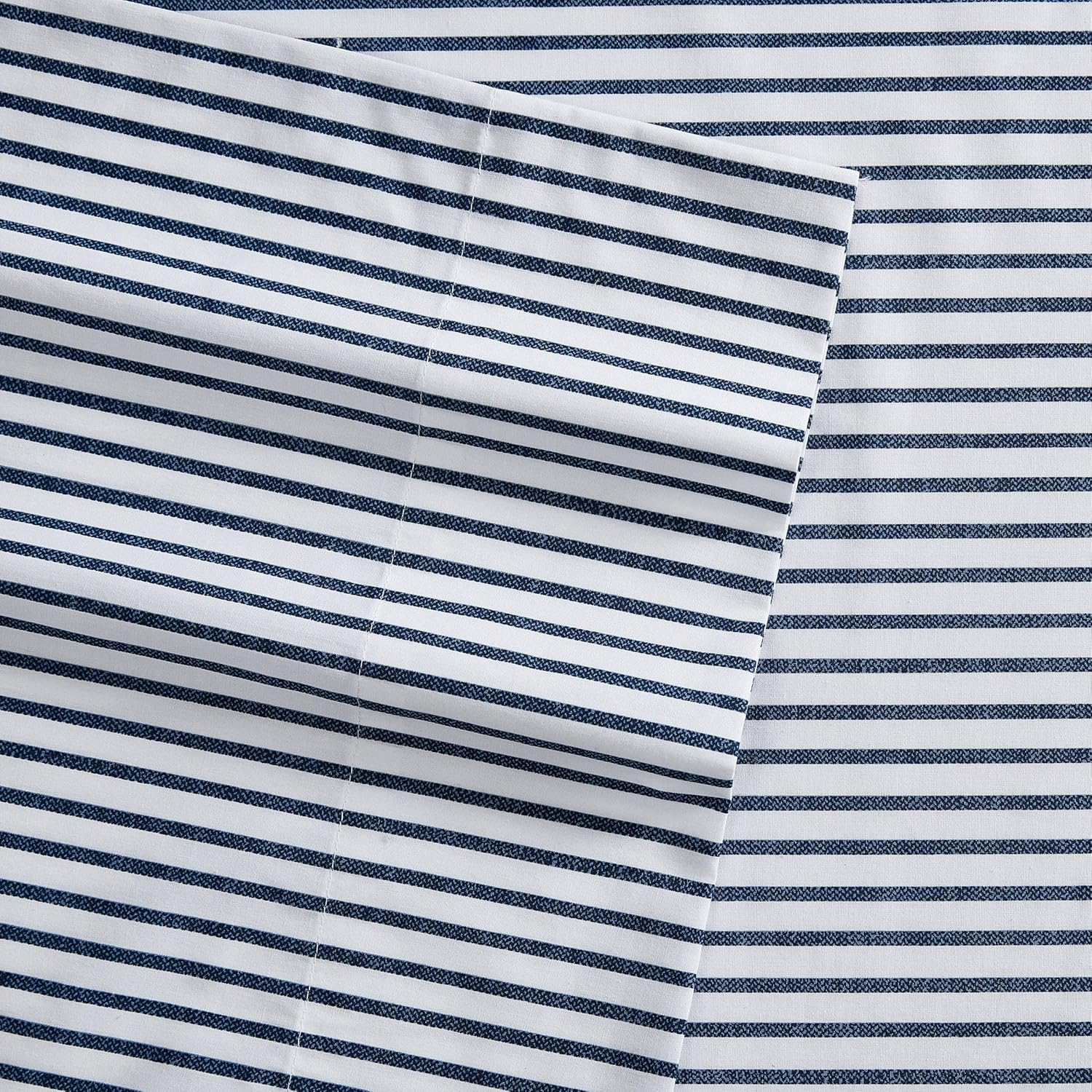 Nautica- Full Sheet Set, Cotton Percale Bedding Set, Crisp & Cool, Lightweight & Breathable (Harmead Navy, Full) image number 1