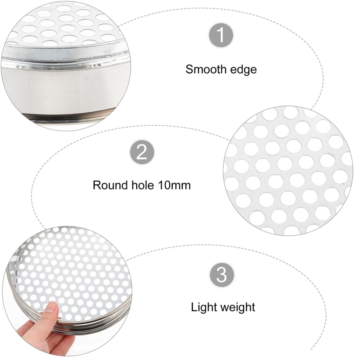 2Pcs Stainless Steel Soil Sifting Pan Mesh Sieve for Garden Planting Mesh Sieve Essential Gardening Tool