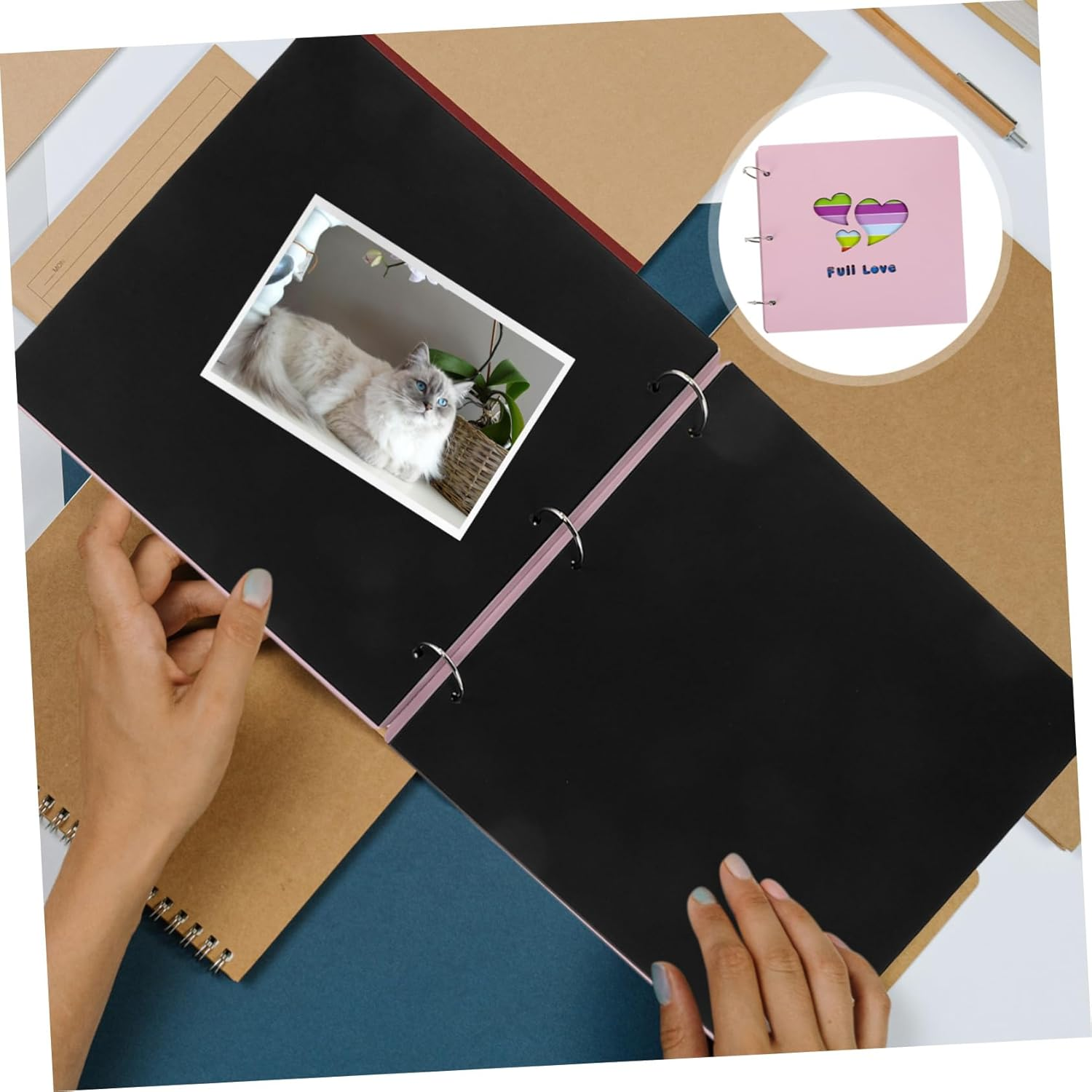 ABOOFAN Diy Photo Album Handmade Scrapbook Wooden Picture Book for Home School Family image number 4