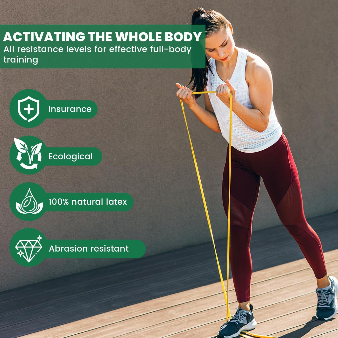 ZQZHDQ Resistance Bands Set 6 Pcs, Essential Power Bands, Resistance Band Exercise with Handles, Door Anchor, Suitable for Body Shaping, Yoga, Home Workouts image number 2