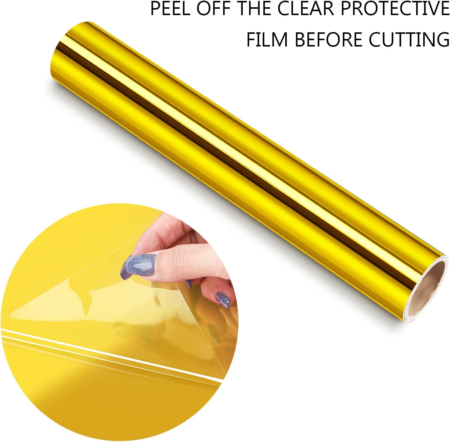 TECKWRAP Chrome Gold Adhesive Craft Vinyl Roll 1Ftx5Ft - Gold image number 4