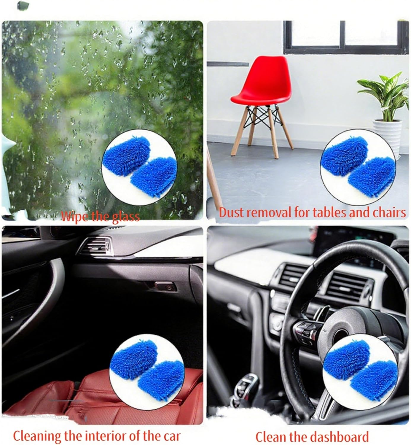 2 Pack Microfiber Wash Glove + Free Polishing Cloth | Ultra-Soft, Scratch-Free | Wet/Dry Use for Car, RV & Household Cleaning