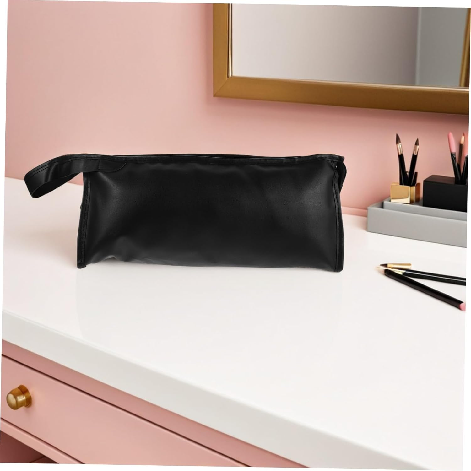 BESTYASH Portable Hair Dryer Bag Shockproof Travel Storage Case PU Organizer for Styler Tools Accessories Lightweight Carrying Case for Women image number 6