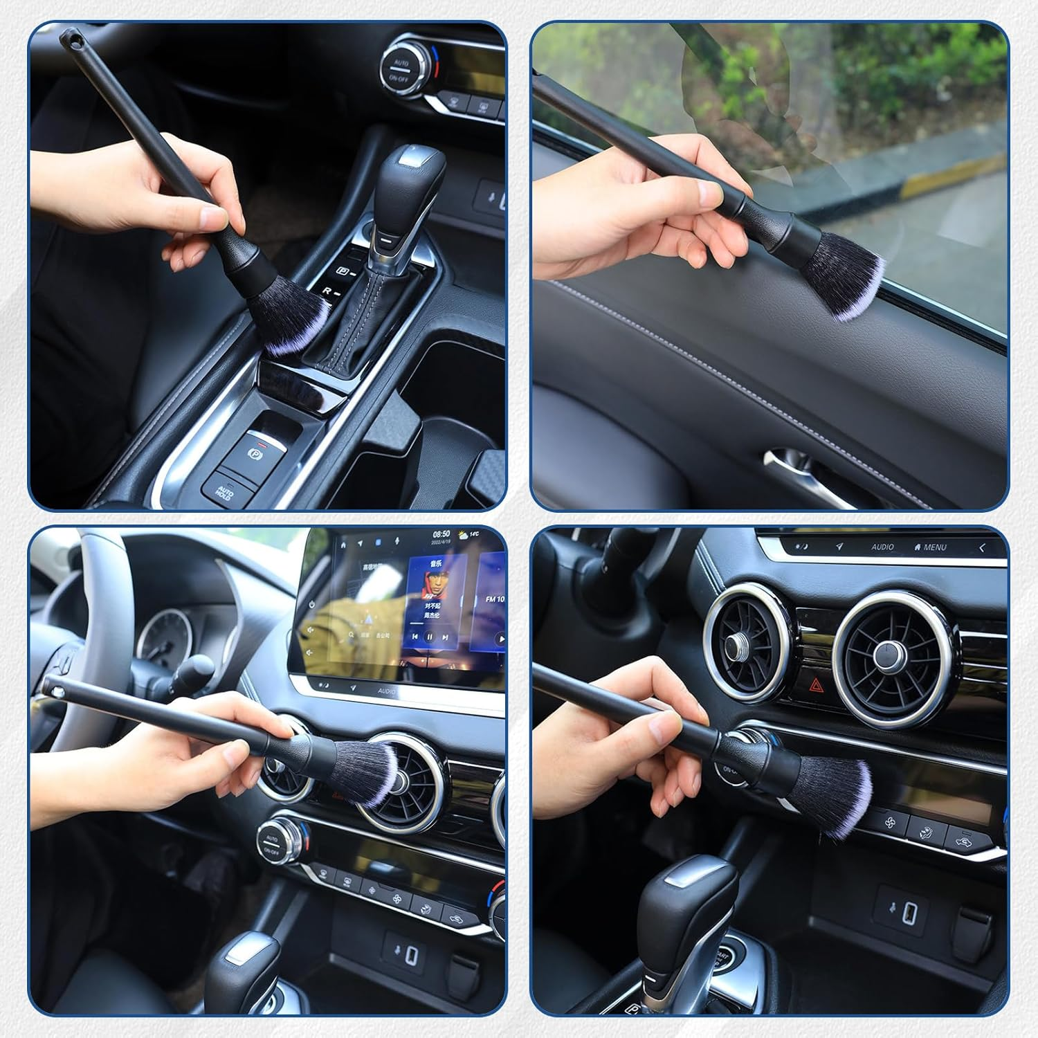 2 Piece Detailing Brush Car Set Ultra Soft Car Cleaning Interior Cleaning Exterior Cleaning Brush Dust Brush Car Brush Soft Dust Brush for Furniture, Ventilation Nozzles, Keyboards (17/24 Cm) image number 5