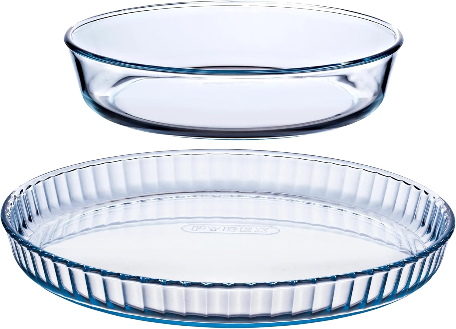 Pyrex Iconics Set of 2 Bakeware Dishes &ndash; Borosilicate Glass for Flawless Baking &ndash; Thermal Shock & Scratch Resistant &ndash; Ideal for Savoury or Sweet Dishes