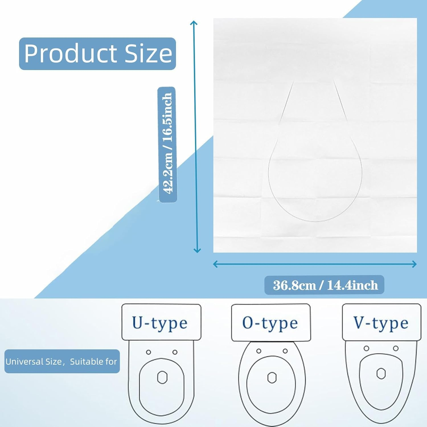 100PCS Toilet Seat Covers Disposable,Travel Toilet Paper Pad,Biodegradable Paper,Travel Essential Access,Travel Essential Accessories for Public Restrooms,Airplane, Road Trips, Camping image number 2