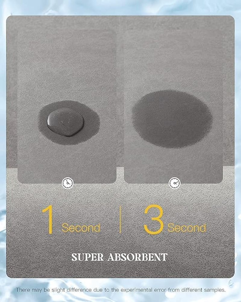 Bathroom Bath Mat,Non Slip Thin Bathroom Floor Mat for under Dooreasy Cleanwashablekitchen,Sinkshowermatcarpetrubber Non Slip Quick Drying Super Absorbent Thin Bathroom Rug Gray 15.7X23.6 Inch (2PCS) image number 1