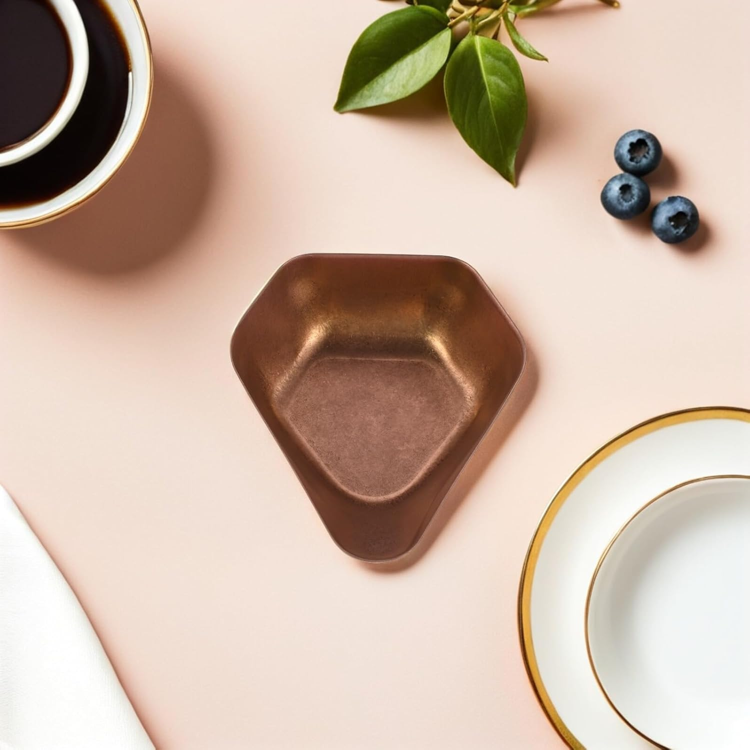 NESTINGHO Stainless Steel Coffee Bean Tray Dosing Cup with Measuring Plate Holder for Accurate Weighing and Display Elegant Coffee Bean Dish for Home Cafe and Tea Serving image number 1