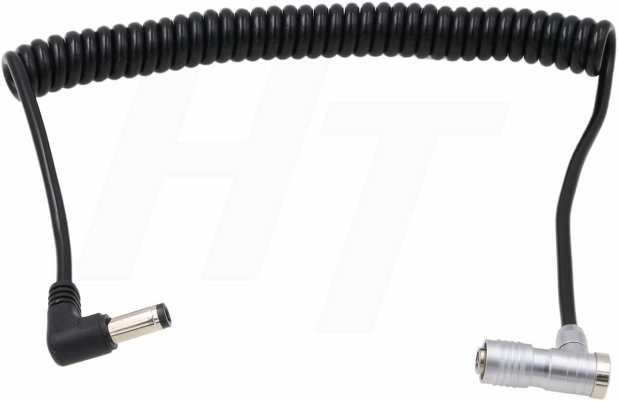 Hangton 12V DC to 5 Pin Power Cable for Portkeys LH5H LH5P Monitor, Coiled Right Angle 5P image number 5