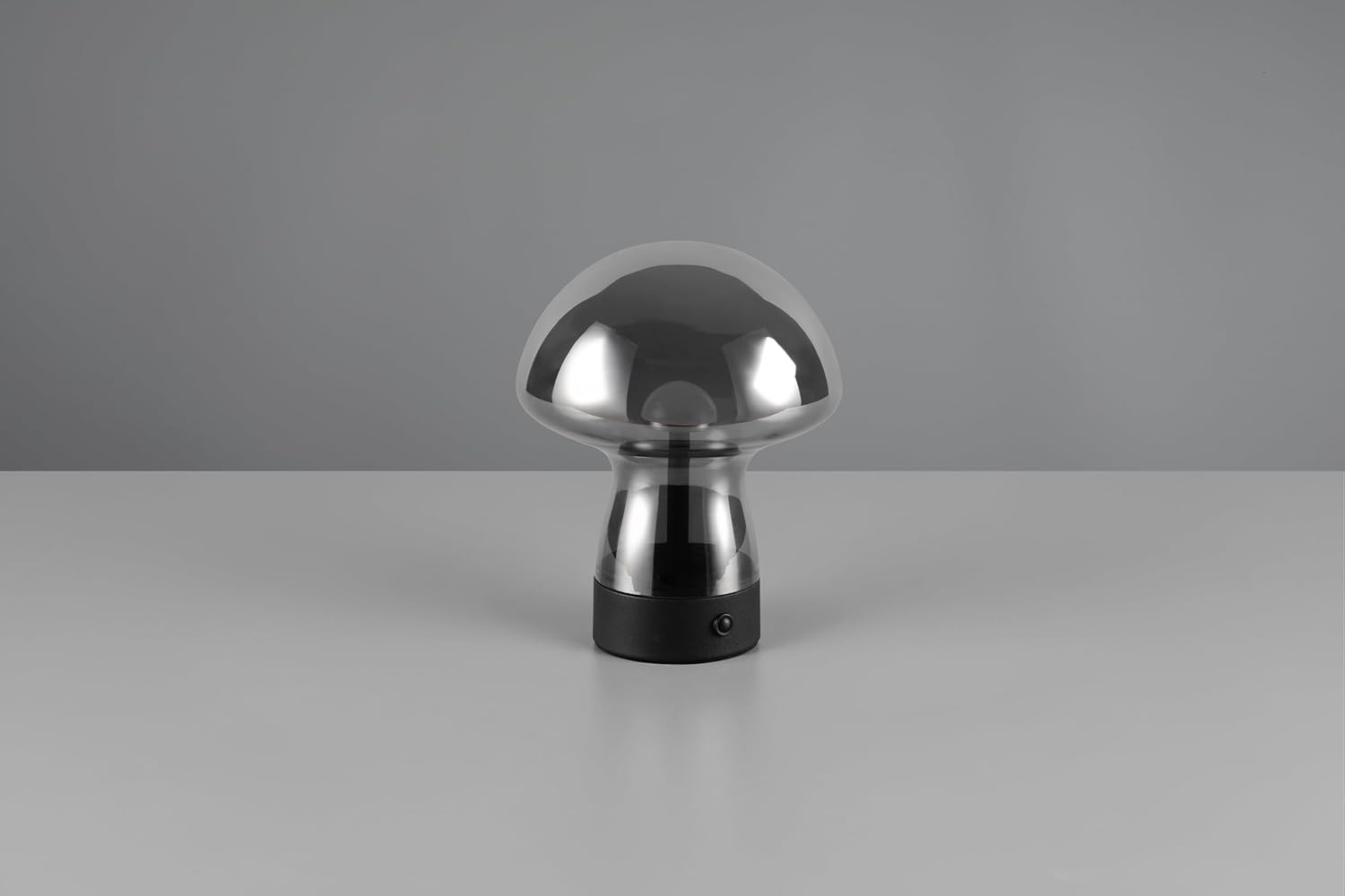 Reality Leuchten Dooley R54981154 LED Battery-Powered Table Lamp Metal Black Matt Glass Smoky-Coloured Includes 1.5 Watt LED, 4-Way Touch image number 2