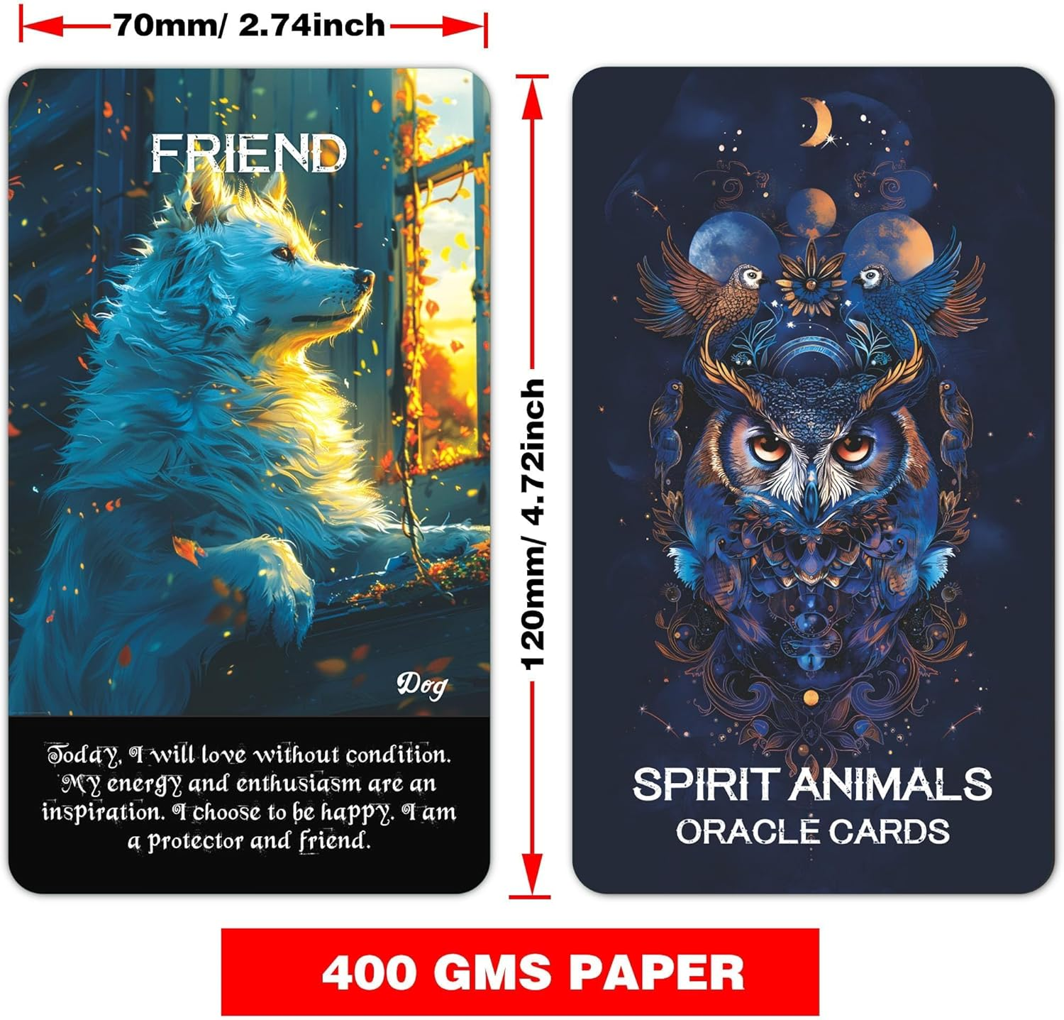 Spirit Animals Oracle Cards for Intuition, Guidance, and Spiritual Connection Oracle Cards for Beginners, a Mystical Deck Featuring Powerful Animal Totems for Personal Growth and Insight image number 4