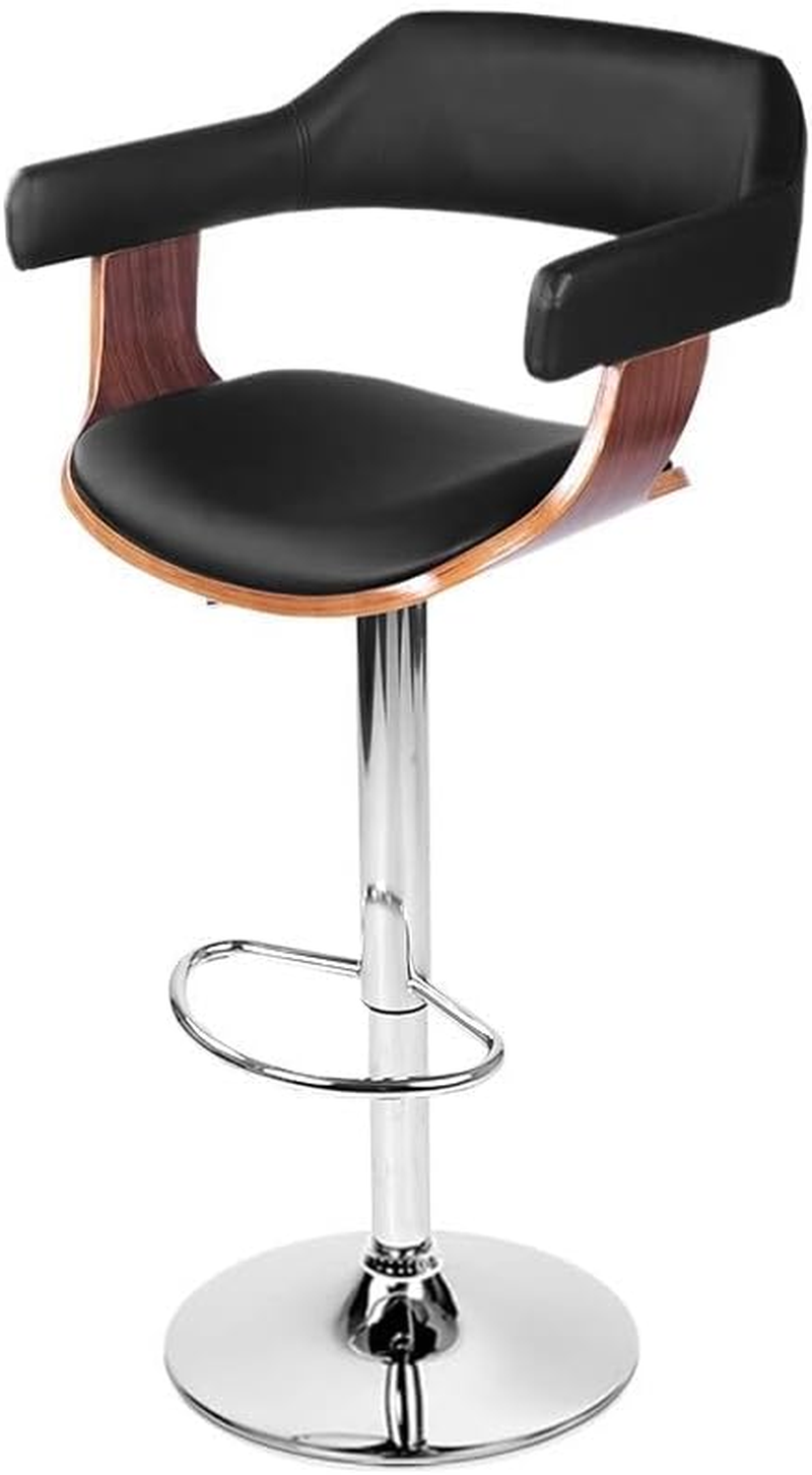 Artiss Bar Stools Stool Set of 2 Adjustable Kitchen Swivel Counter Barstools Dining Chair Chairs Gas Lift Faux Leather Backrest in 62-82Cm Seat Height Floor for Home Bar Dining Room Cafe Outdoor