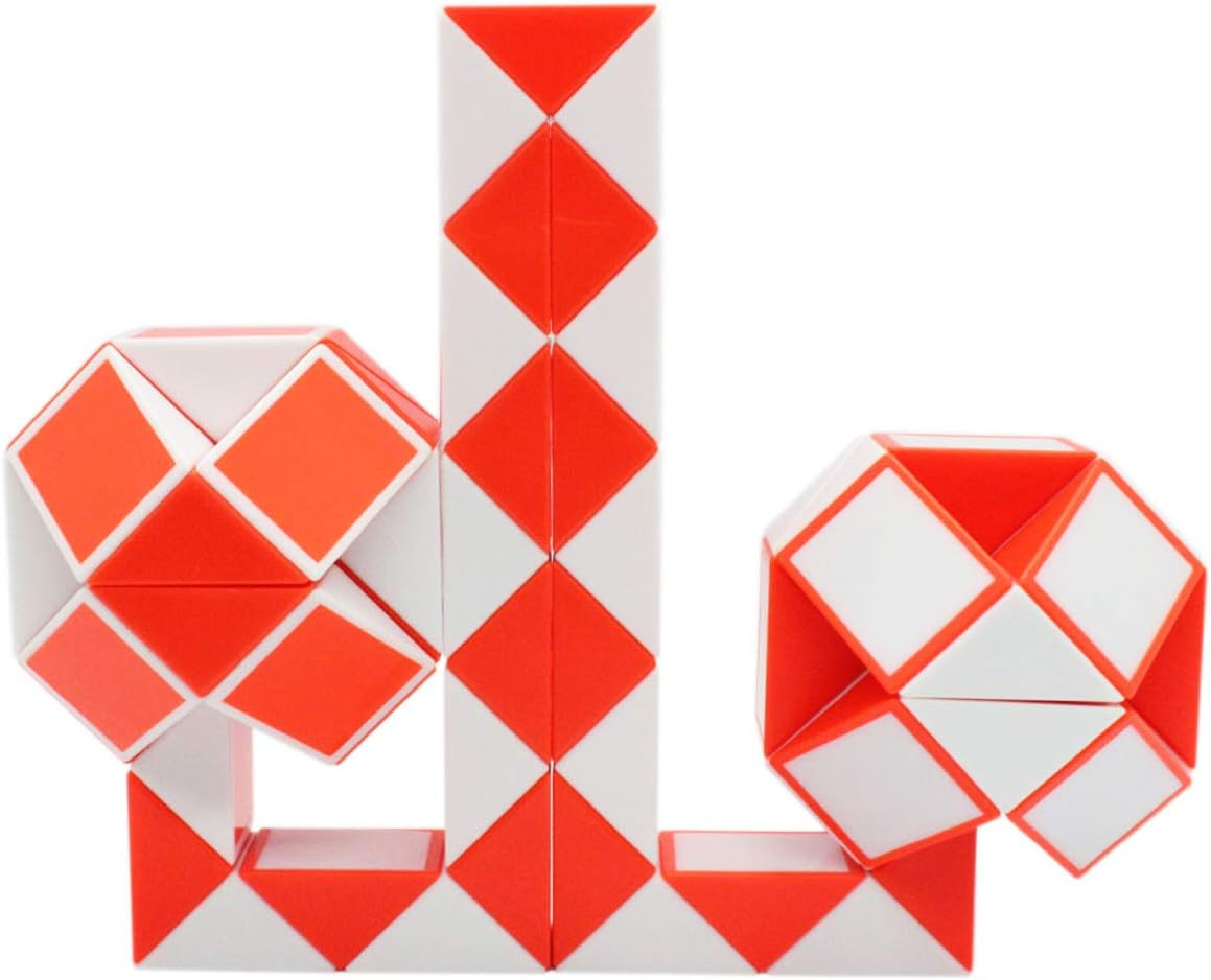 Mipartebo Magic Snake Cube Twist Puzzle 72 Wedges Sensory Fidget Stocking Stuffers Large Size Kids Party Favors Orange image number 2
