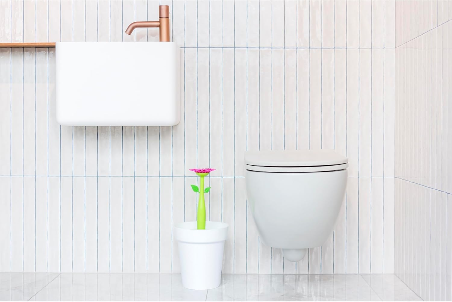 Vigar Flower Power Bathroom Bin, 3 Litre Capacity, White image number 5