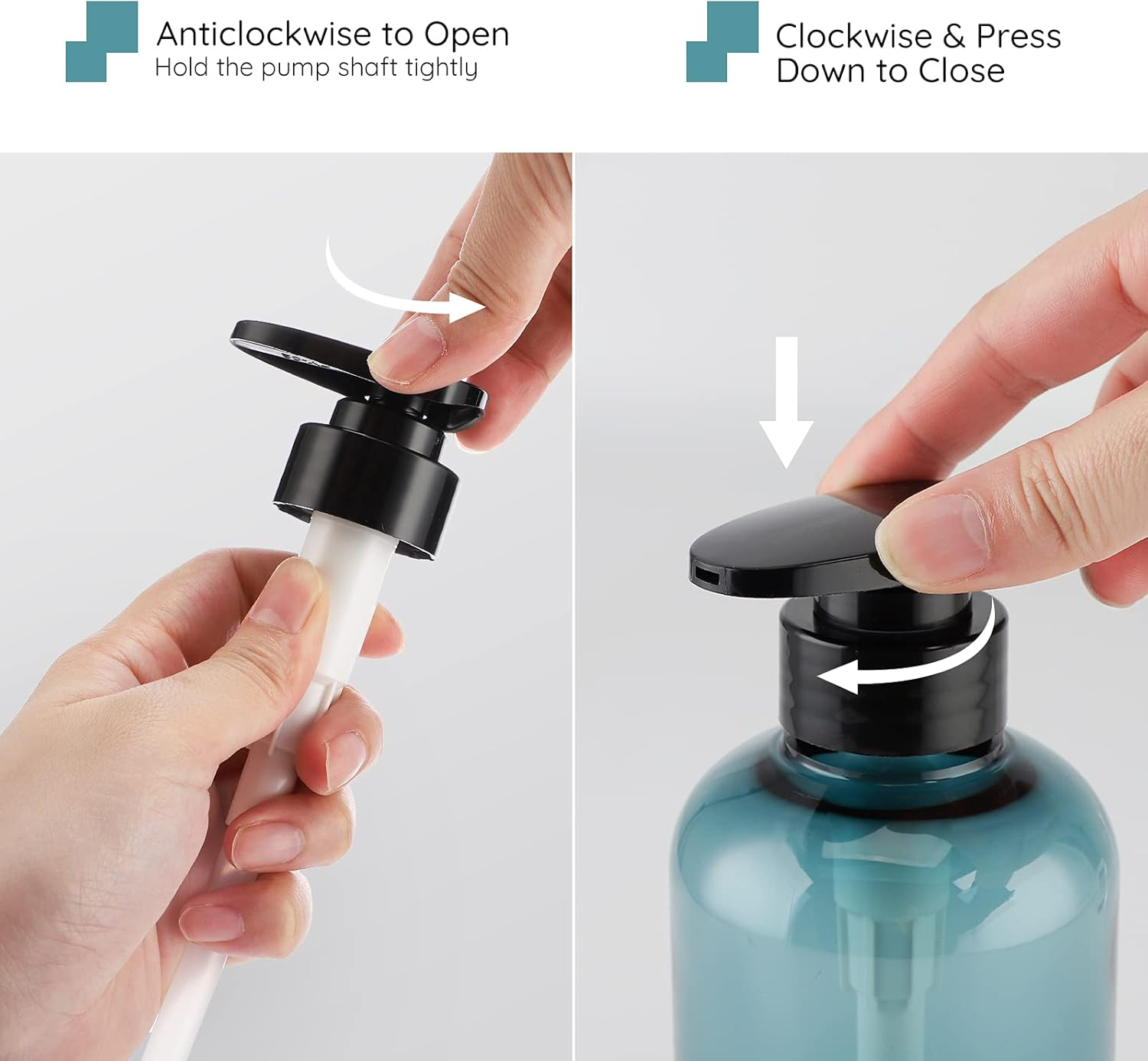 3Pcs Shower Bottles, Segbeauty 16.9Oz/500Ml Liquid Soap Dispenser for Bathroom Refillable Plastic Pump Bottles for Body Soap Shampoo Conditioner Shower Gel Hotel Bathroom image number 5