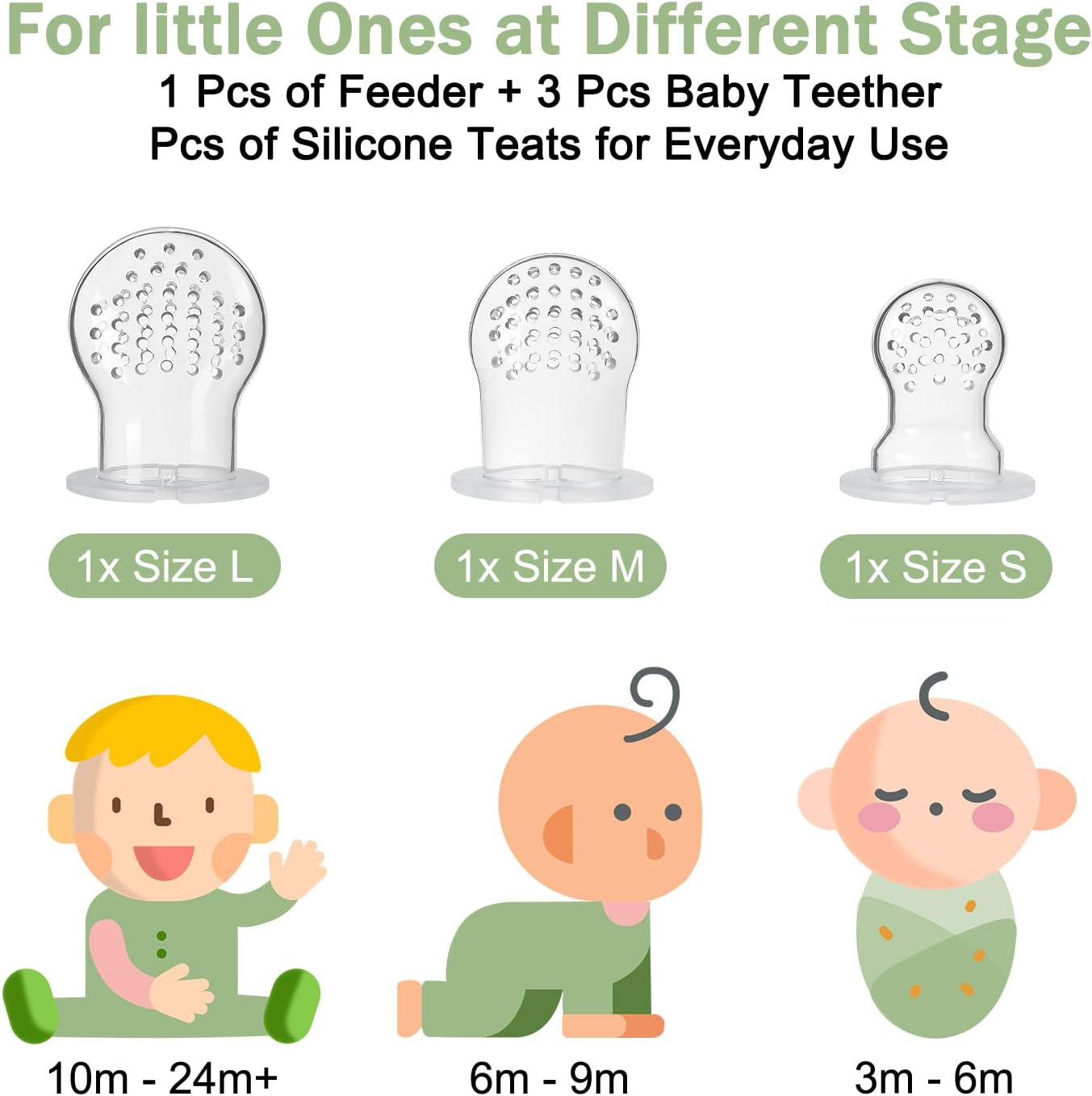 Baby Silicone Fruit Food Feeder Pacifier & Breastmilk Popsicle Freezer Molds, BPA Free Baby Food Storage Containers Frozen Ice Tray for Baby Feeding Safely, Infant Fruit Teething Toy image number 1