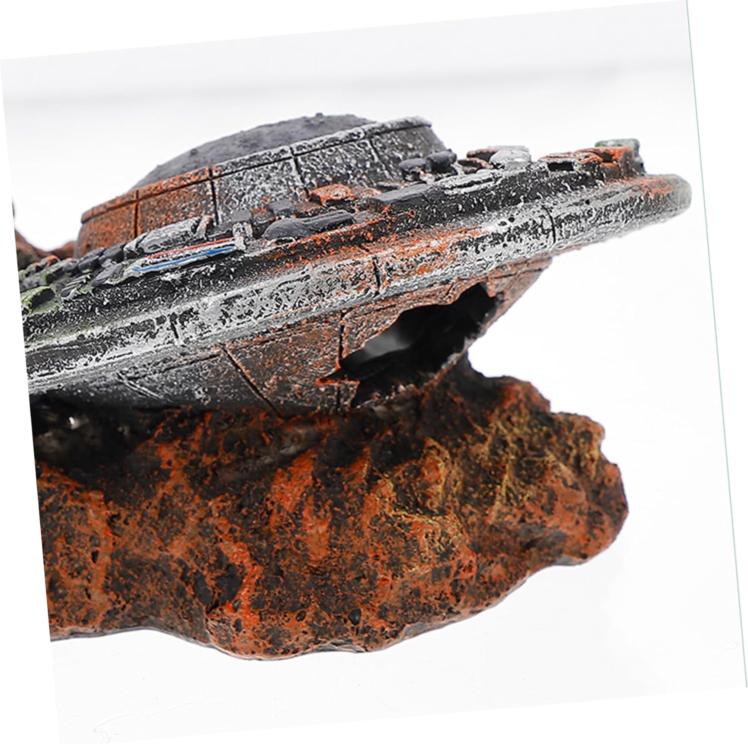 Aquarium Supply Resin Ornament Spaceship Fade-Resistant Safe for Pet Fish image number 5