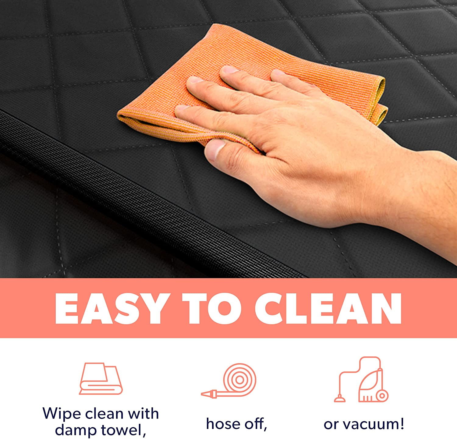 Active Pets Black Car Rear Seat Cover for Dogs, Durable Waterproof & Scratch Resistant Vehicle Backseat Protector, Nonslip Dog Accessory & Pet Protection for Back Seats, Machine Washable image number 5