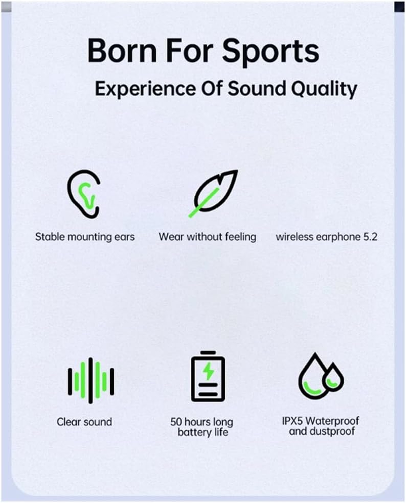 Xelea Over-Ear Wireless Earphone Long Battery Life Bluetooth 5.2 Open-Ear Hook Cordless Stereo Never Drop off Hifi Easy to Use image number 3