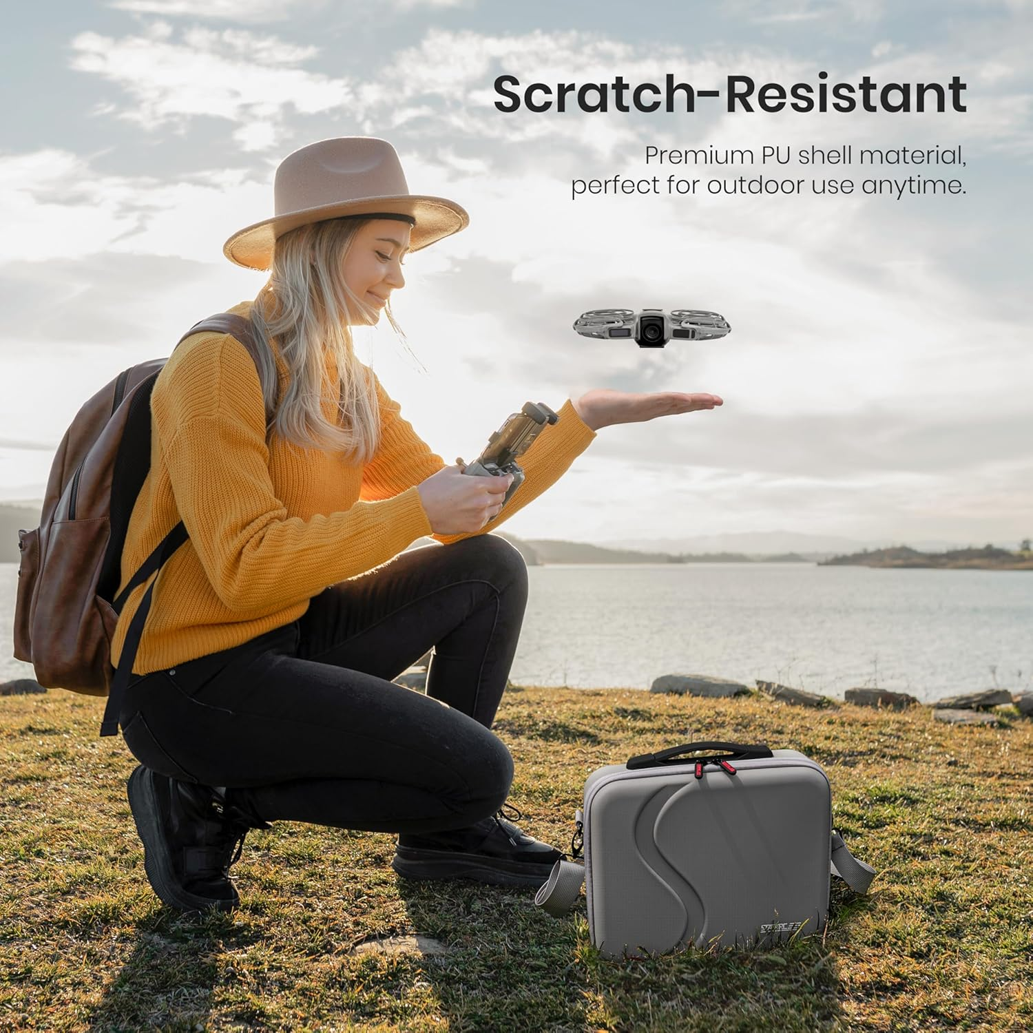 STARTRC Carrying Case for DJI Neo 2 Accessories, Portable PU Protective Shoulder Bag for DJI Neo 2 Fly More Combo, Compatible with RC-N3/RC-N Remote Controller image number 3