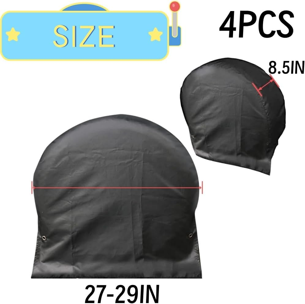 Set of 4 Tire Covers,Waterproof Aluminum Film Tire Sun Protectors,Weatherproof Tire Protectors 27-29Inches image number 3