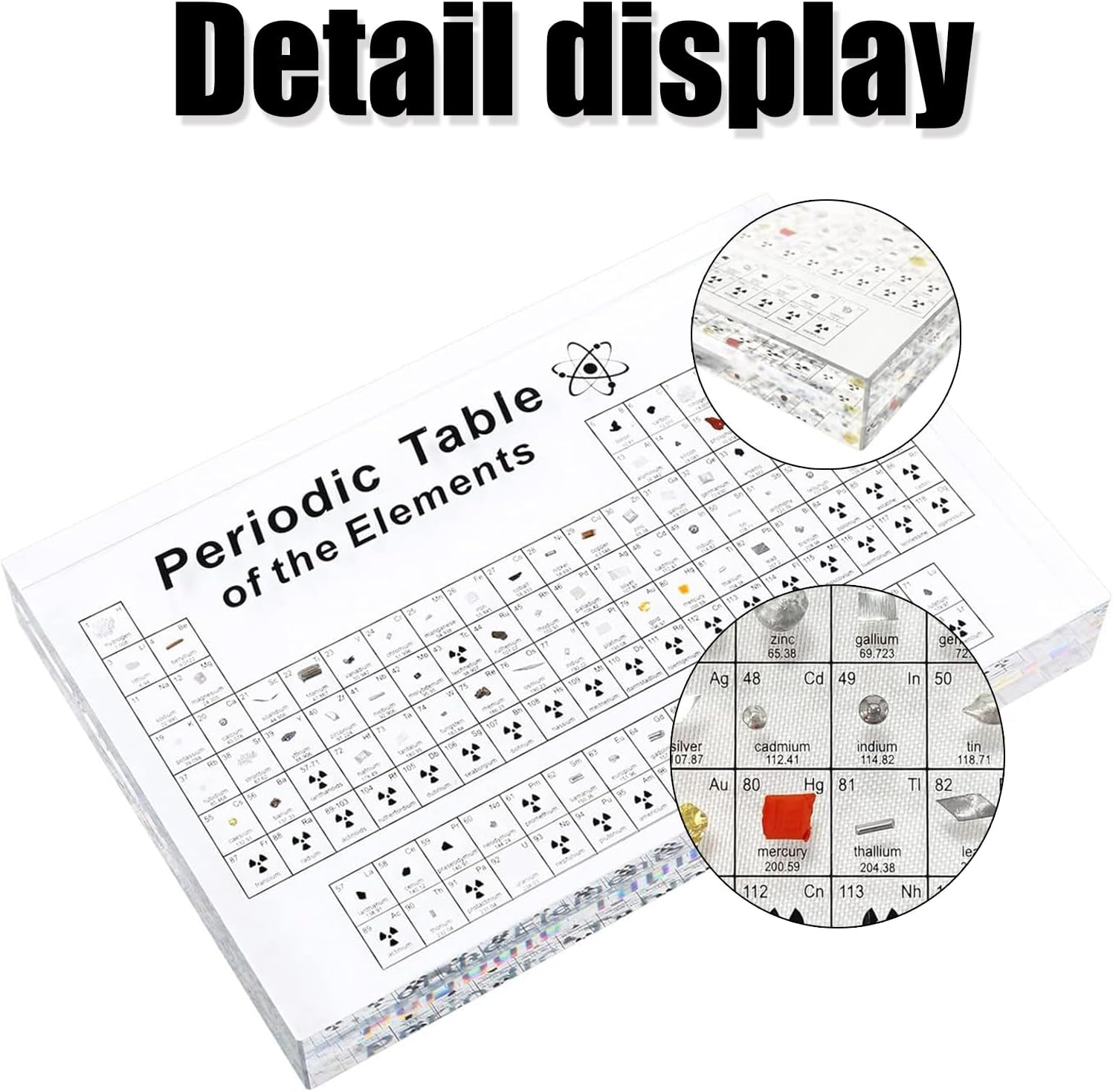 Periodic Table with Real Elements Inside, Acrylic Periodic Table,Acrylic Chemical Periodic Table Display with 83 Samples, Chemistry Gifts for Kids Adults Teacher image number 6