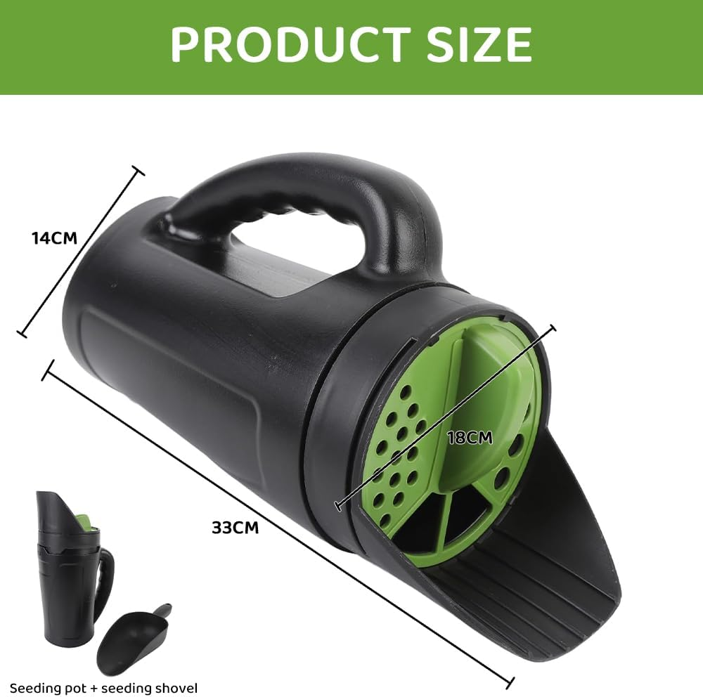 Handheld Seeding Pot & Shovel &ndash; 2.5L Lawn & Garden Dispenser with Adjustable Openings &ndash; Multi-Purpose Seed Spreader for Grass, Fertilizer, Salt, Ice Melt & Deicer image number 4