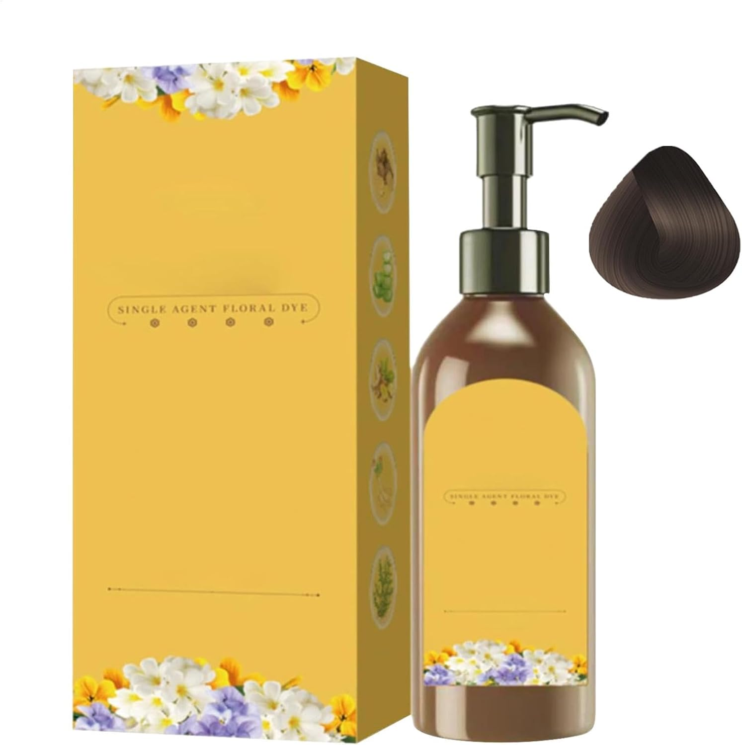 Simple Hair Enhancer, Plant Single Dose Dye, Natural Plant Hair Dye Shampoo, Long Lasting, Eye-Catching, 300Ml for Women, Elderly, Grandma