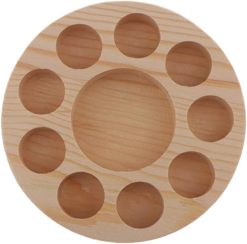 Segolike 10 Slots Pine Wood Essential Oil Bottles Holder Wooden Storage Display Stand, image number 3