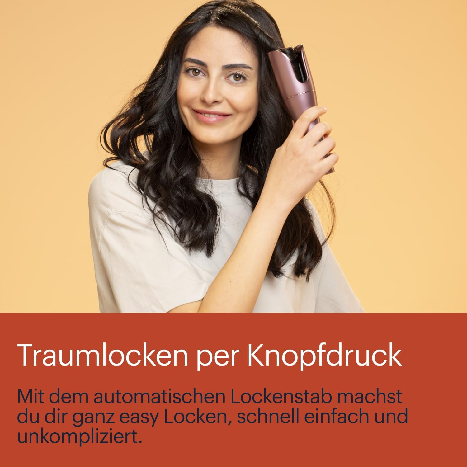 Grundig Easycurl HS 6230 Automatic Curling Iron, Large and Small Curls, Long and Short Hair, Cordless Battery-Operated, 3 Temperature Levels, Ceramic Coating, Timer, LCD, Purple - Purple image number 2