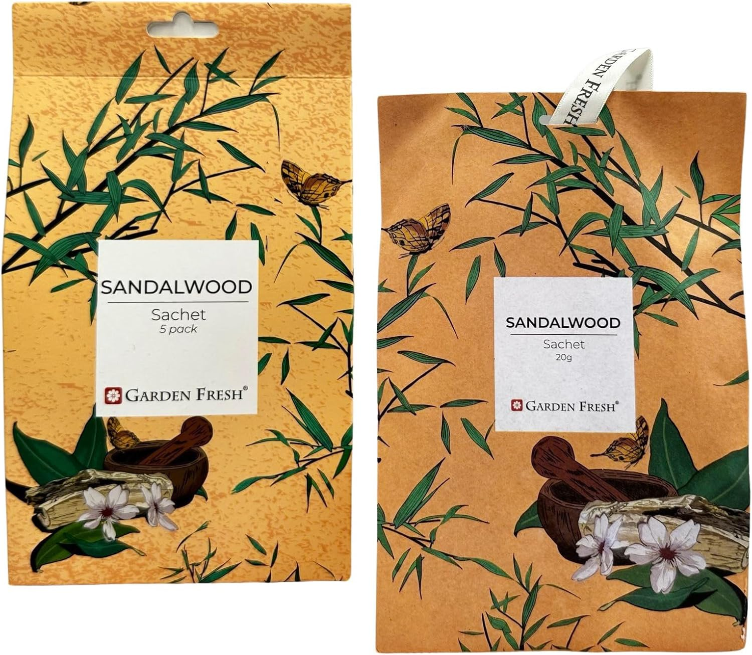 Garden Fresh Sandalwood Wardrobe Fresheners Sachet for Drawer, Closets, Rooms, Wardrobe, Bathrooms and Cars - Long Lasting Fragrance 5 Pack image number 4