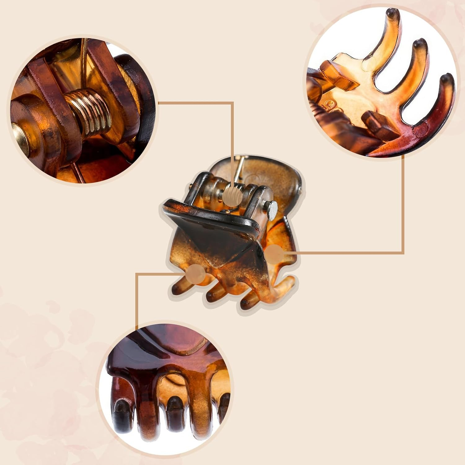 ZXCHOME Pack of 30 Hair Clips, Mini Hairdressing Plastic Hair Clips, Hairpin Pins, Small Claw Clip, Pine Clips for Girls and Women, Multicoloured image number 1