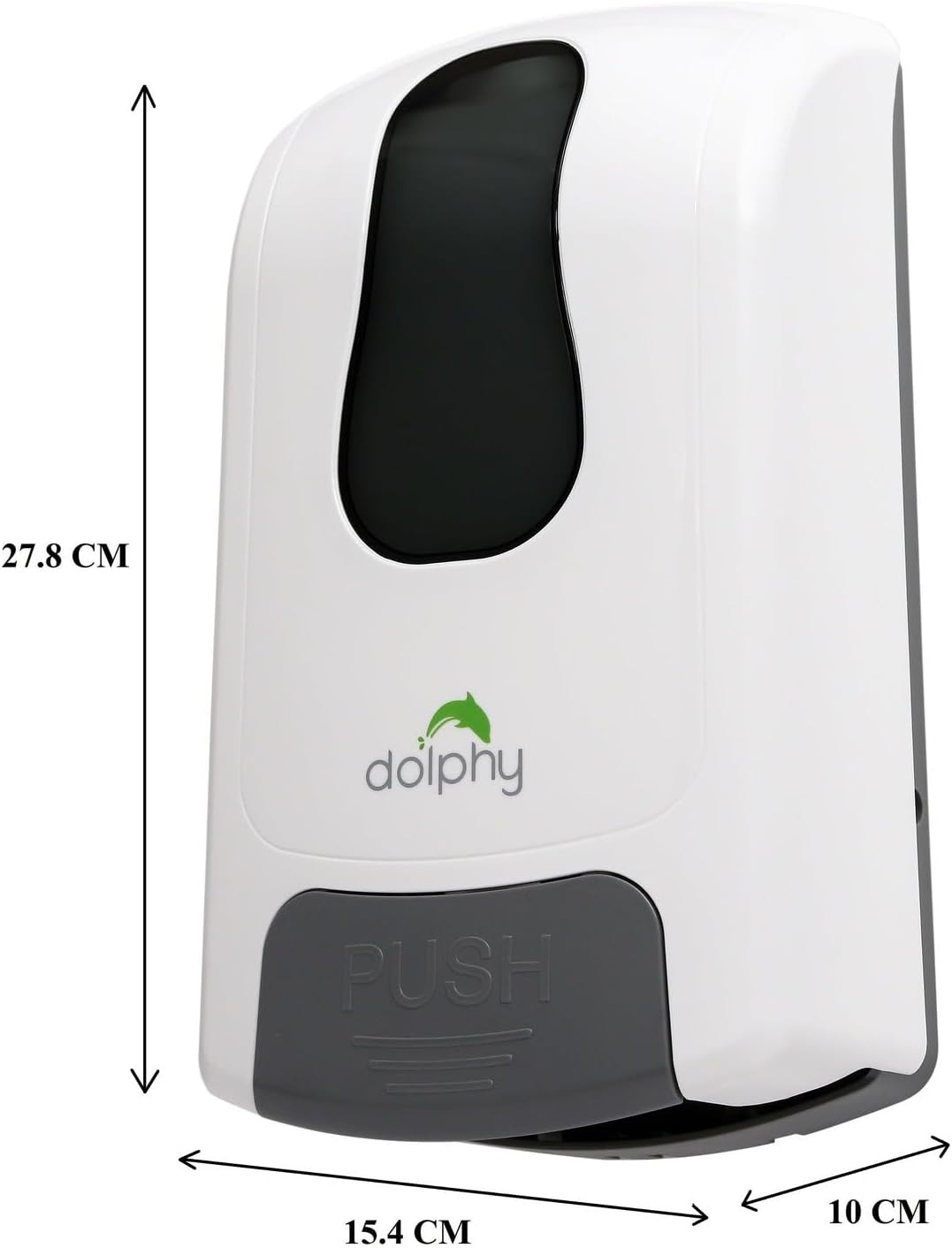 Dolphy 1000ML Manual Soap & Sanitiser Dispenser - Refillable ABS Plastic, Lockable, Wall Mounted, for Liquid Soap, Shampoo, Conditioner, Lotion - White, Durable image number 1