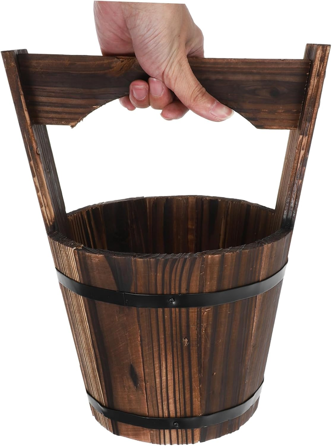 CIMAXIC Small Retro Planter Pot for Indoor Plants Barrel Planters Vegetable Growing Pot Gardening Accessory image number 6