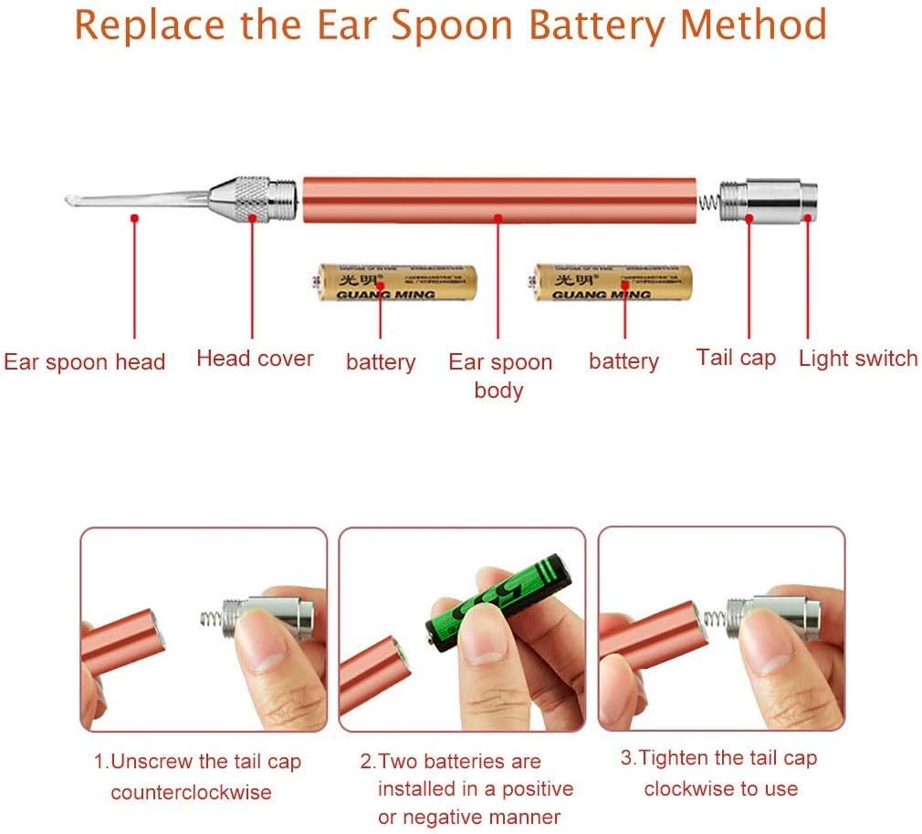 3 Pcs Earwax Removal Tools, Earwax Spoon & Nose Cleaning Tweezers Clip with LED Flash Light, Ear Pick Cleaner Kit with Storage Box, Safety Ear & Nose Health Care Clean Accessories for Baby Kids Adult image number 5