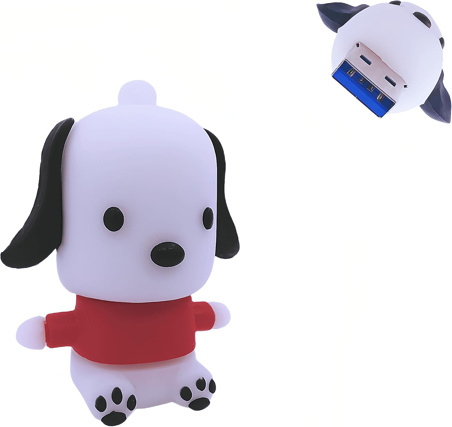 128GB USB 3.0 Flash Drive Puppy Dog Shape Thumb Drive Zip Drive Cartoon USB Stick Cute Lovely Memory Stick Animal Jump Drive High Speed Pen Drive Data Storage with Jewelry Bag Gift