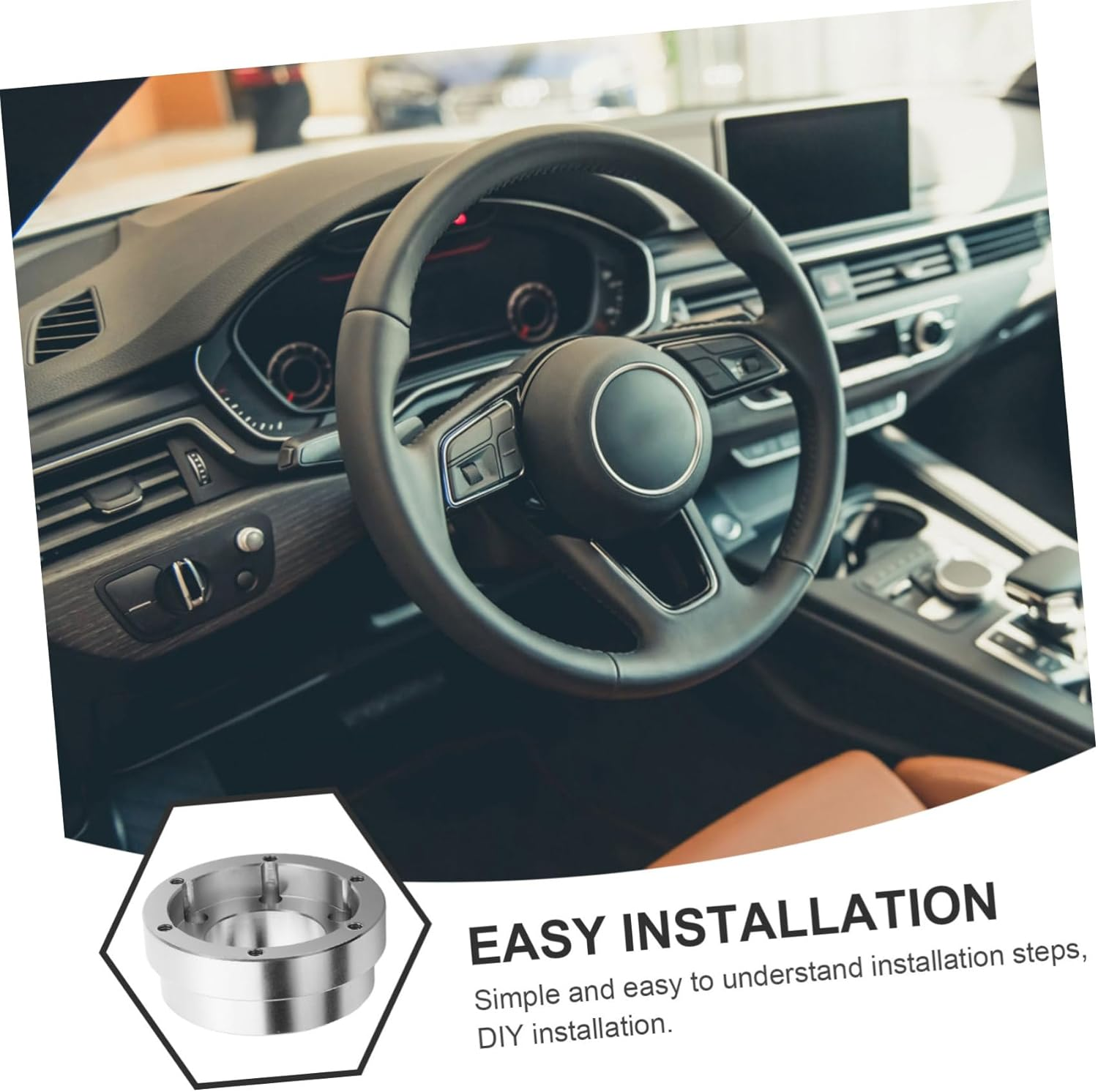 GARVALON Racing Car Steering Wheel Adapter Plate High Block Base Pad Car Steering Wheel Adapter Spacer Automotive Supply image number 1