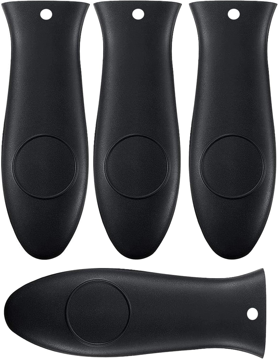 4 PCS Silicone Pot Handle Covers Set, Cast Iron Protect Holders, Skillet Grip Sleeve, Heat Resistant Protecting for Pans Griddles, Cookware Handles (BK) image number 1