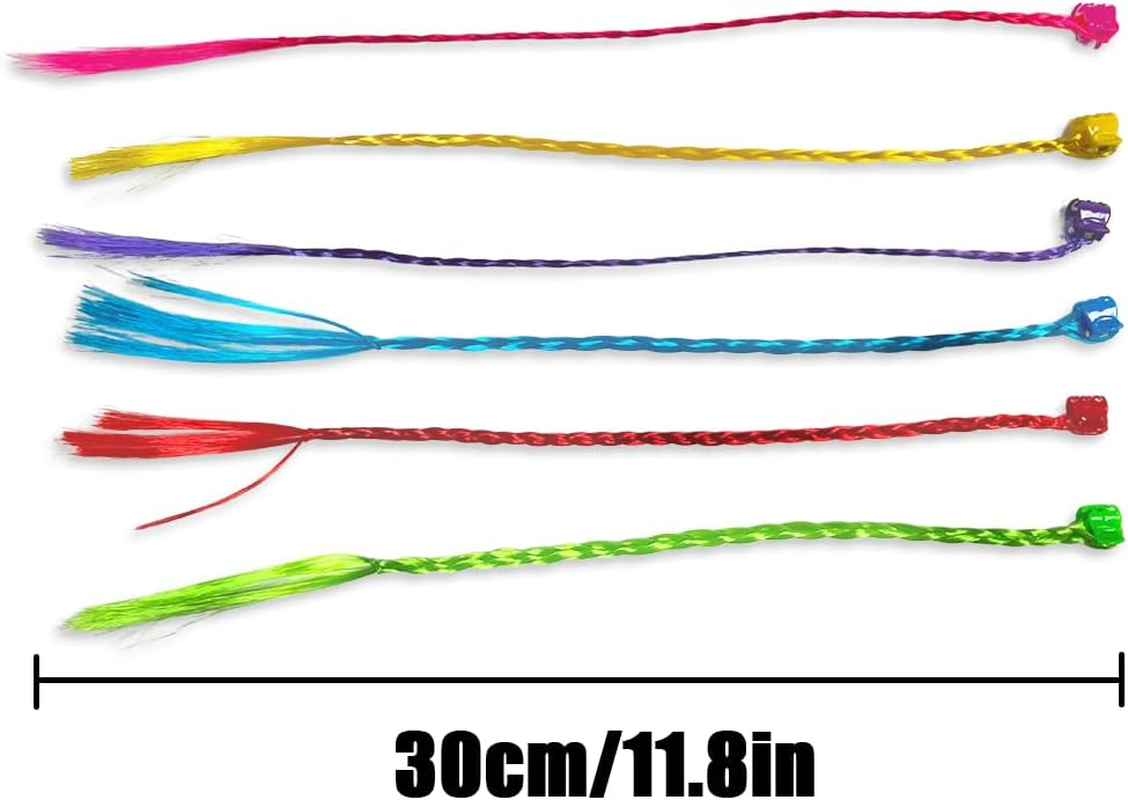 Colorful Braids Clips, 24 PCS Colorful Hair Extensions Clip for Party, Cosplay, Performance (About 30Cm/11.81In) image number 5