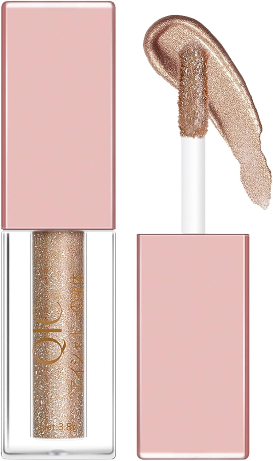 RUNQHUI Double Ended Liquid Glitter Eyeshadow Brush 2 Pack Waterproof Durable Soft Bristle Makeup Brush Set for Women Girls Long Wearing Cosmetic Tool Pink One Size image number 2