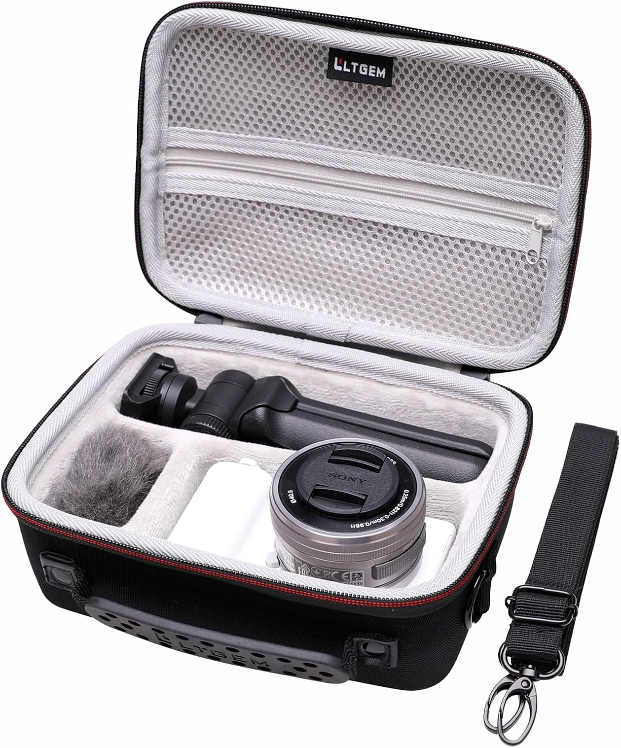 Hard Case for Sony Alpha ZV-E10 / ZV-1F / ZV-1 II Vlog Camera by LTGEM. Fits Vlogger Accessory Kit Tripod and Microphone - Travel Protective Carrying Storage Bag