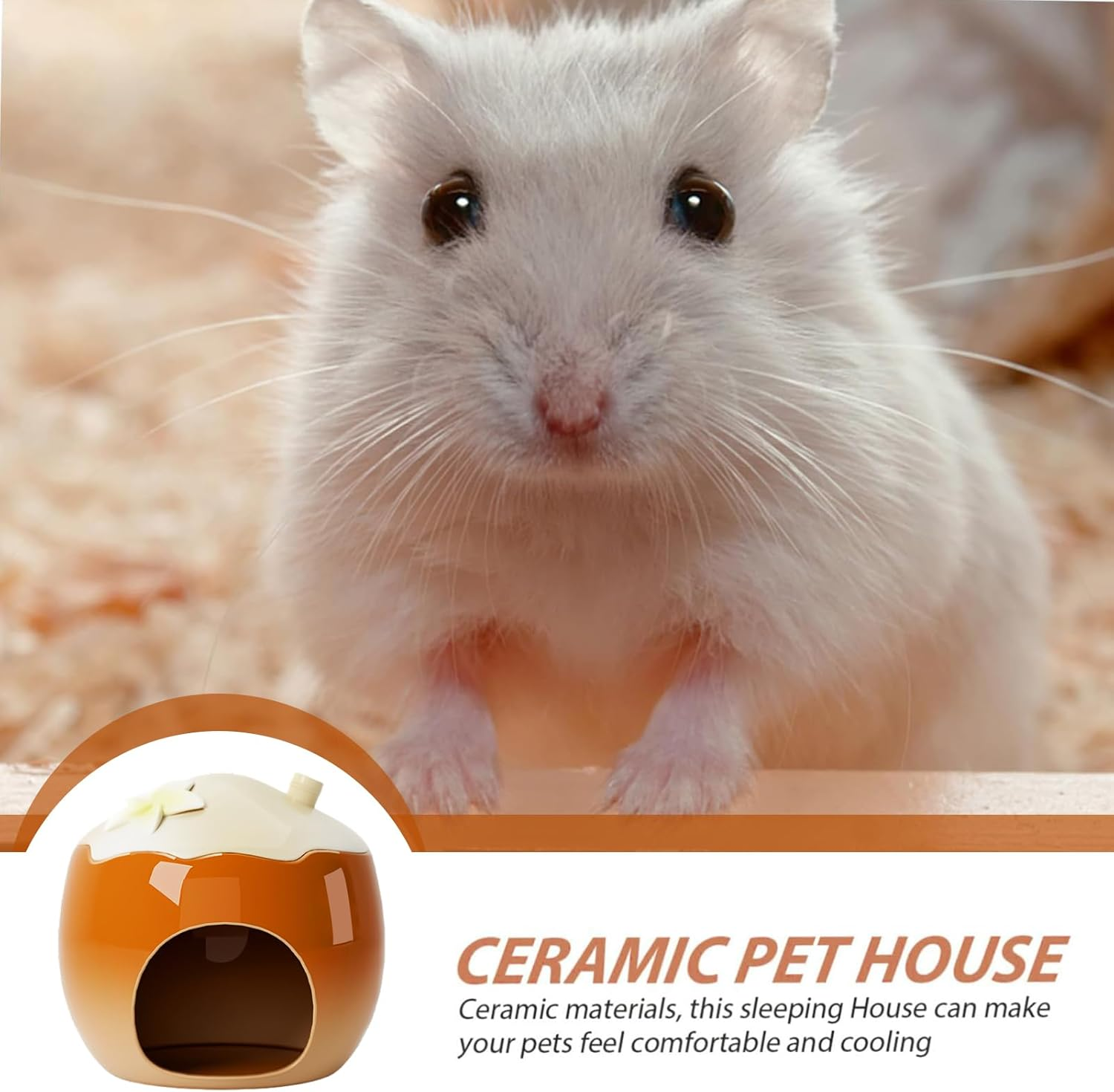 Cool Hamster House - Hamster Cooling Cave | Fruit Shape Small Animal Nest, Cooling Habitats for Lemmings Squirrel Chinchilla Gerbils Hedgehog image number 1