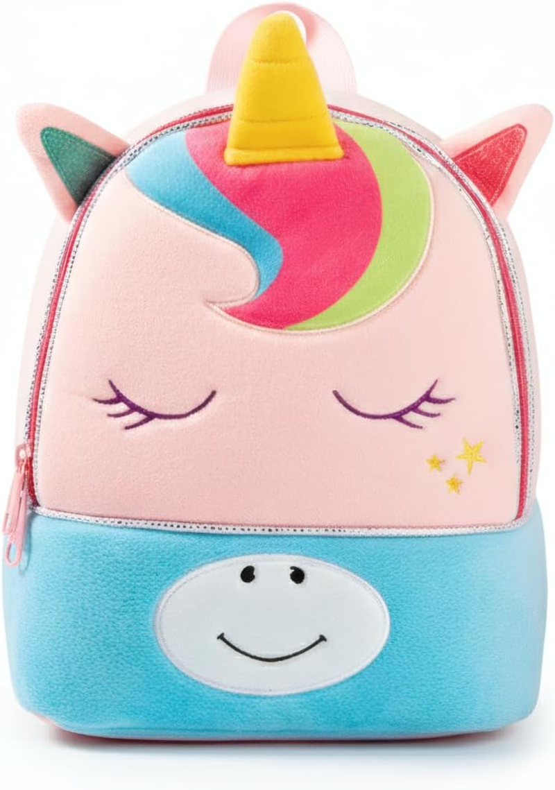 Ultra-Light Toddler Plush Backpack with 3D Animal Design, Soft Mini School Bag for Kindergarten, Daycare & Travel, Cute Cartoon Rucksack for Baby Boys & Girls