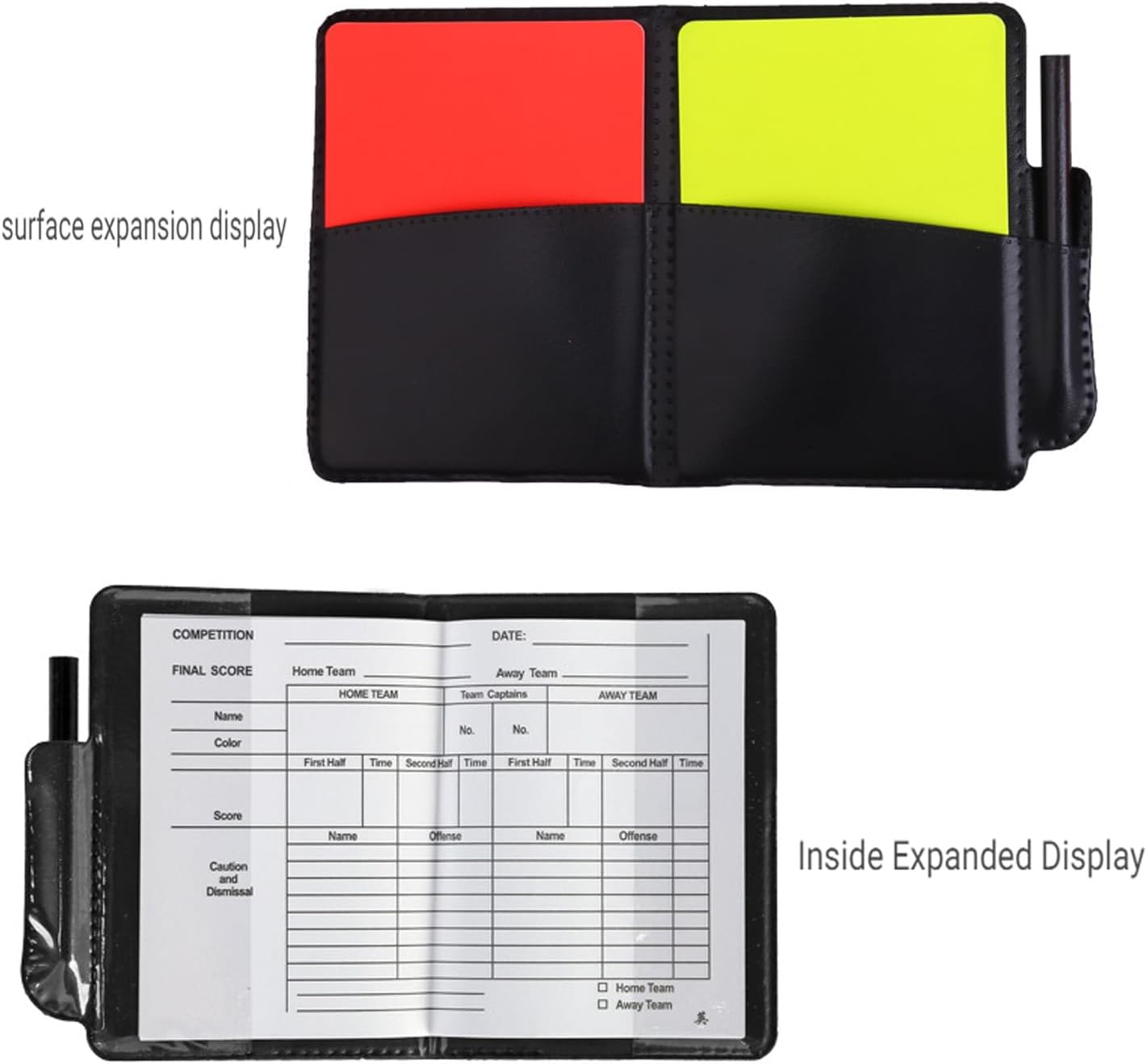 Football Referee Card Set, Soccer Match Football Match Referee Essentials, 4 Piece Soccer Red and Yellow Card Coach Whistle with Wallet Scoreboard Pencil, Soccer Match Referee Penalty Cards image number 1