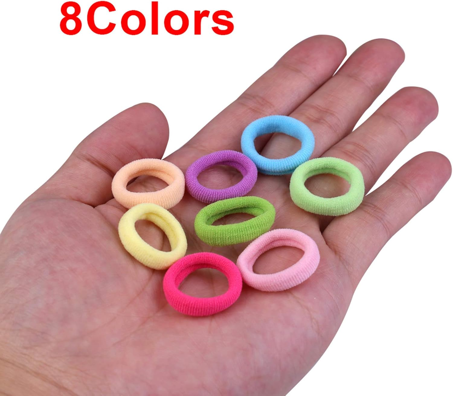 Mini Hair Bands for Girls, Zingso Colored Soft Small Tiny Elastic Hair Ties Rubber Bands Hair Bands Ponytail Holders for Baby Kids Girls (Colourful (100PCS)) image number 4