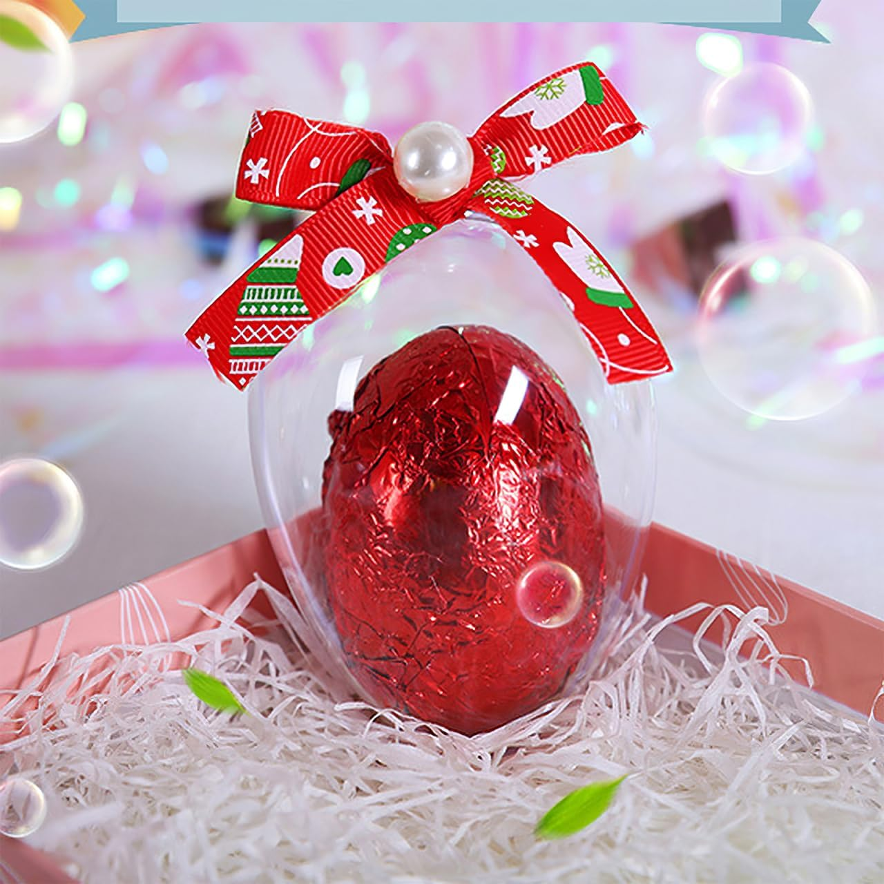 COHEALI Fillable Eggs Clear Easter Eggs Empty Eggs Fillable for Filling, Party Favor, Basket Stuffers, Crafts50X80Mm image number 3