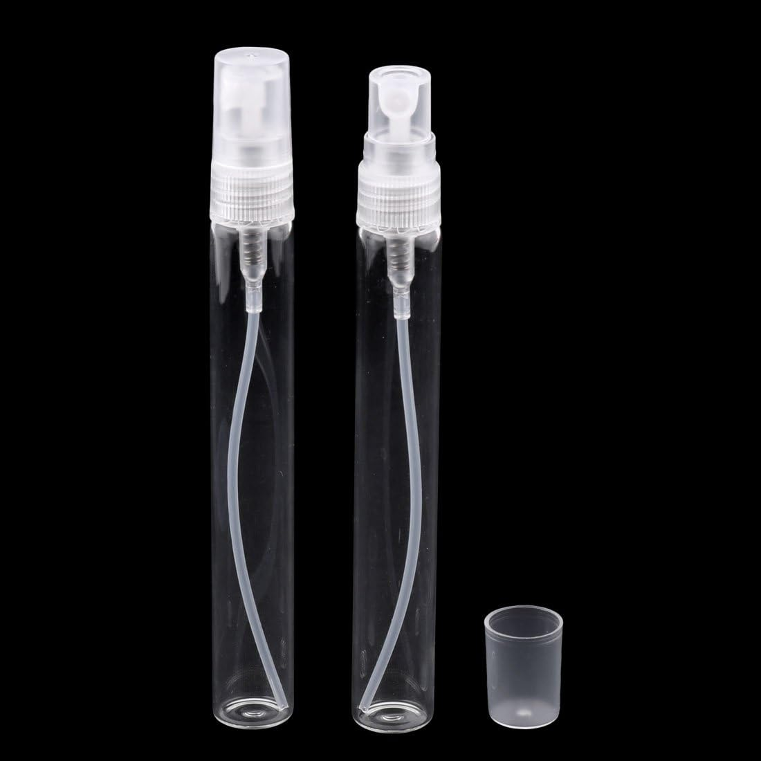 Ruilogod Glass Cylinder Shape Travel Makeup Perfume Thing Spray Bottle 10Ml 4 PCS Clear image number 2