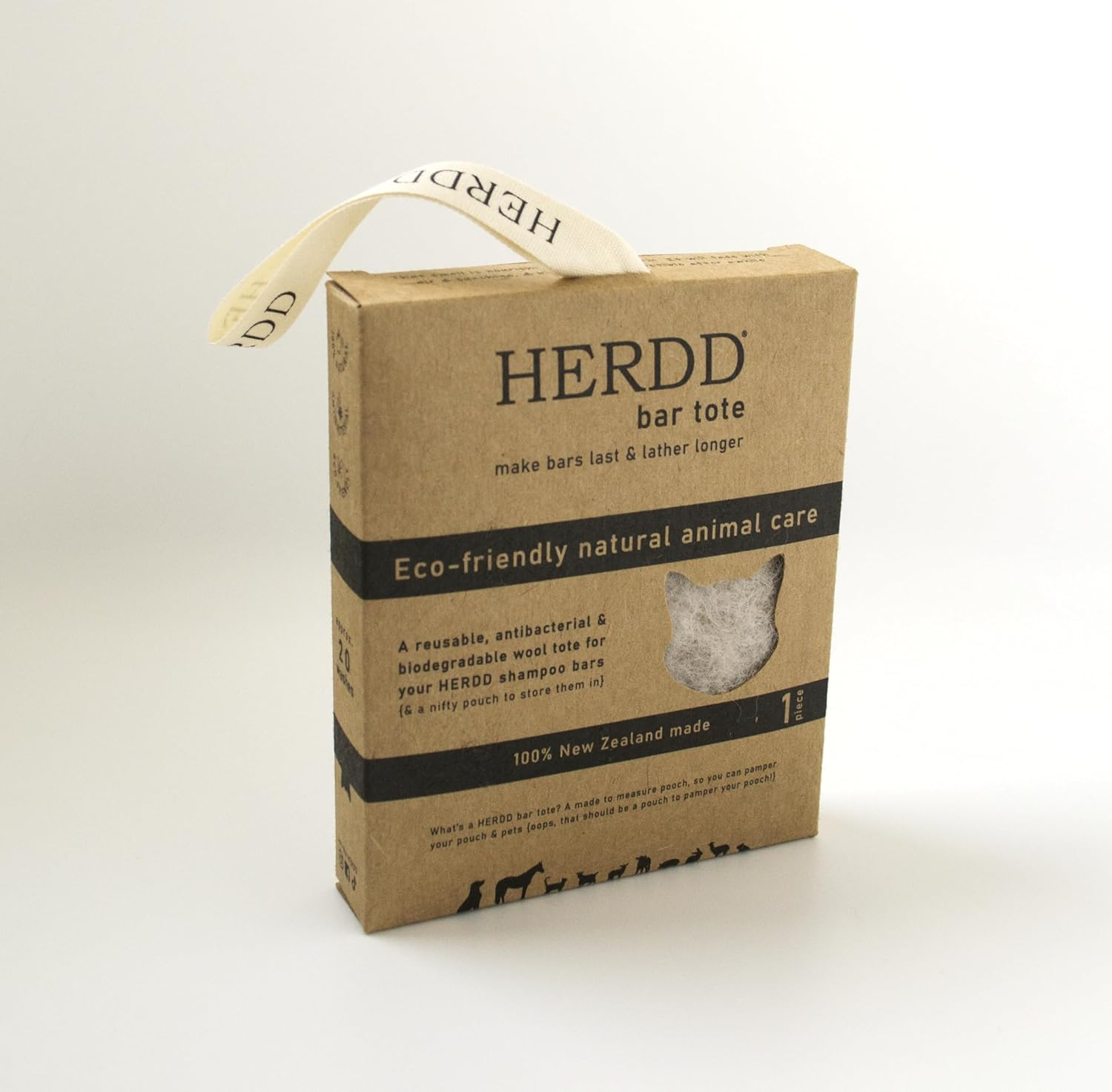 HERDD Bar Tote | Natural Wool, Bar Saver, Soap Saver, Bar Bag | Dogs, Horses & Pets image number 1