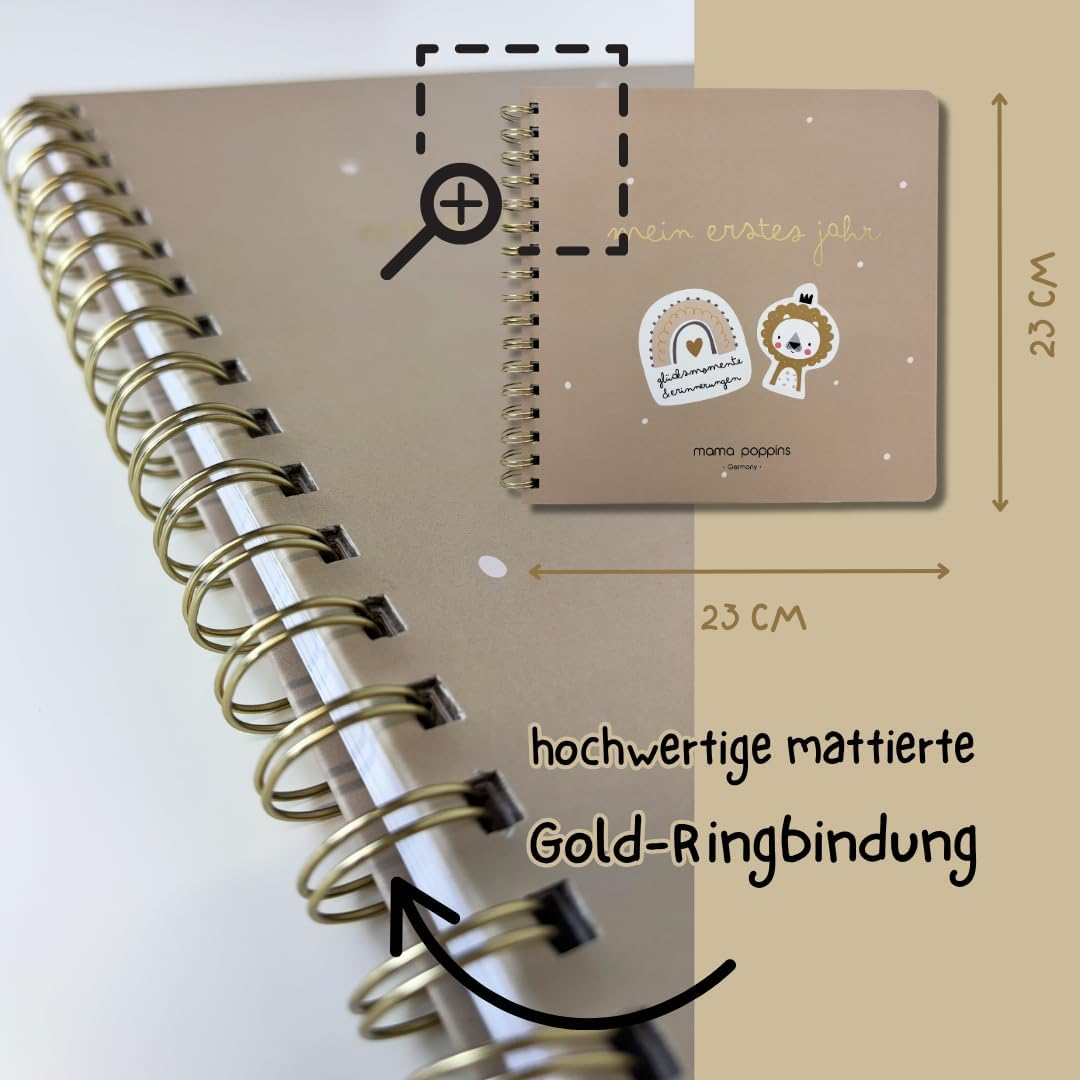 Baby Album My First Year, Memory Book to Fill In, Baby Diary with 5 Index Dividers and 54 Stickers image number 4